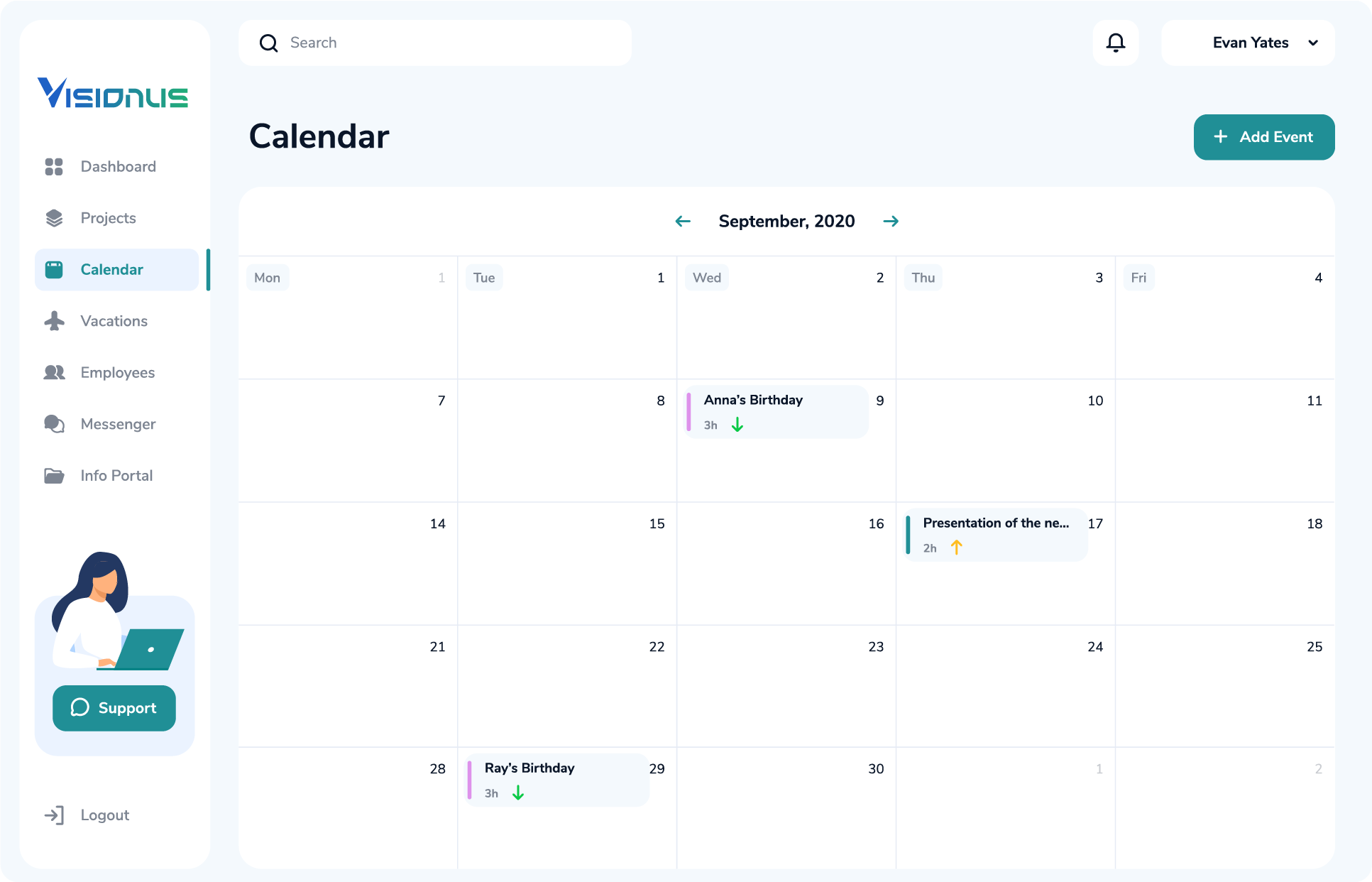 SaaS CRM user management and team collaboration dashboard