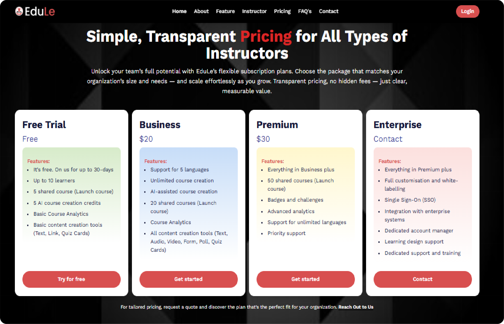 EduLe Subscription Pricing and Membership Plans for Organizations